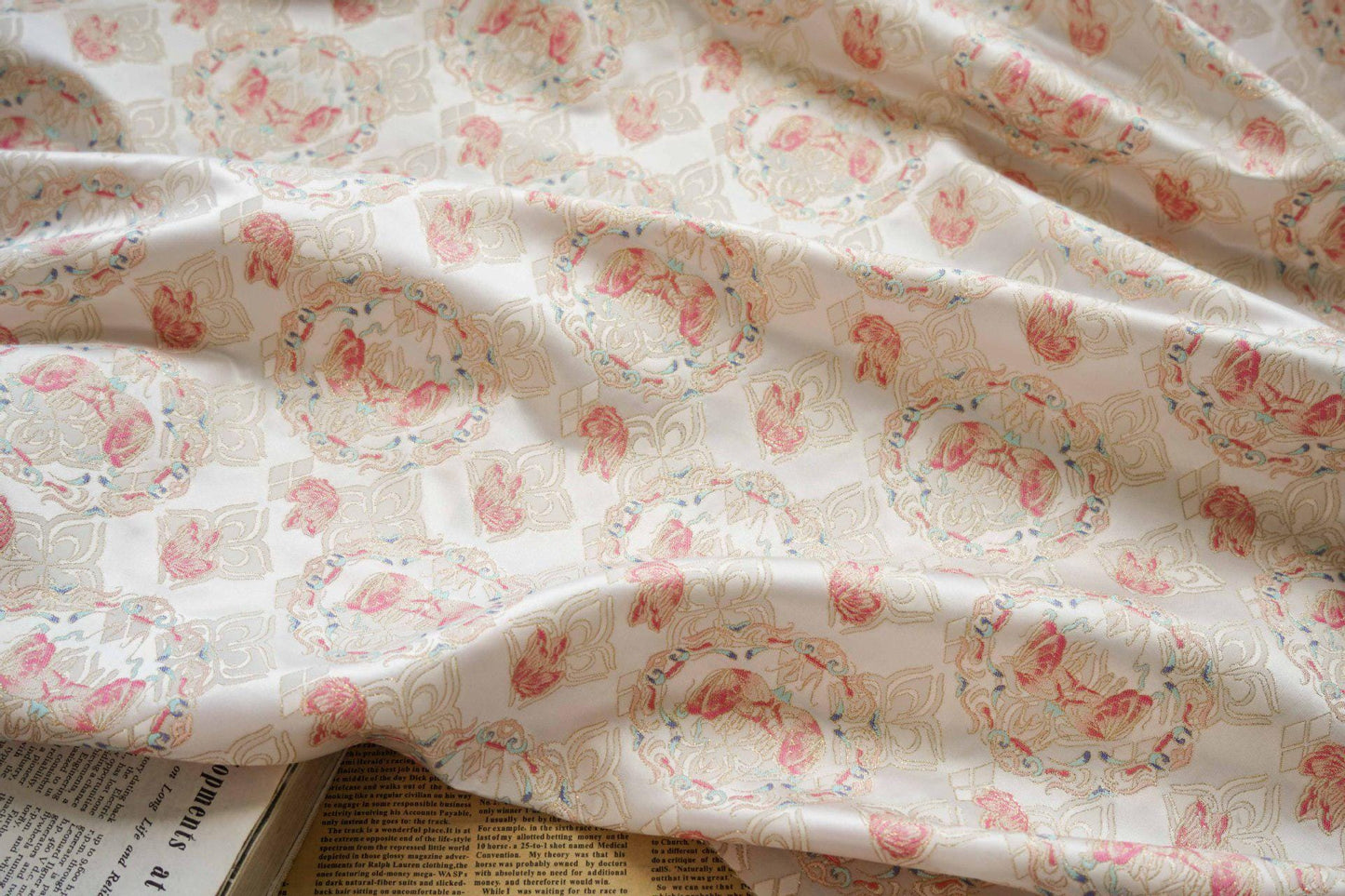 Butterfly Jacquard Fabric: Bright Color Upholstery, Costume, Decor (66")