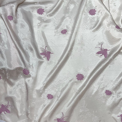 Rose Damask Rayon Fabric: Two-Sided Jacquard, 59" Wide - By The Meter