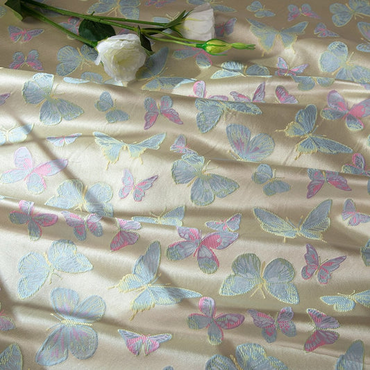 Butterfly Jacquard Fabric: 3D Rayon Upholstery, Costume, Sewing (59"W)