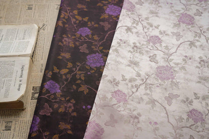 Gold Thread Jacquard Fabric: Retro Butterfly Floral Upholstery, 56"W