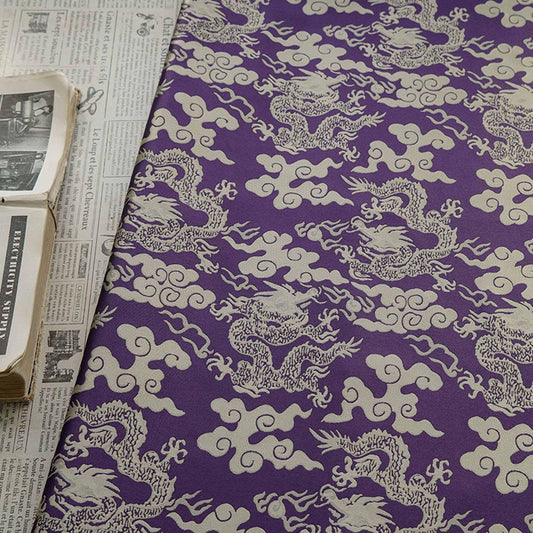 Traditional Chinese Cloud & Dragon Jacquard Brocade Fabric ��� Cushion / Pillow Materi"Wide