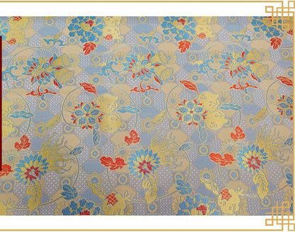 Tissu brocart de soie à motif grenade : rayonne pour ameublement, costumes et décoration (45 po de largeur, 1 mètre)