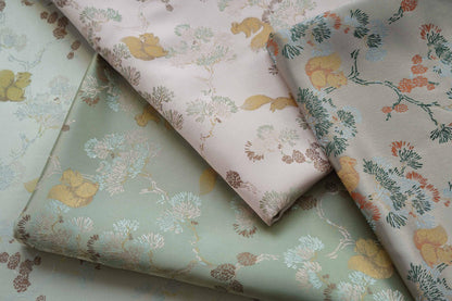 Squirrel Brocade Fabric: 55" Rayon Blend Damask - Tibetan Style