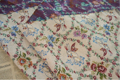 Rabbit Zoo Jacquard Fabric: Autumn Winter Upholstery, Sewing Material (59"W By 1 Meter)