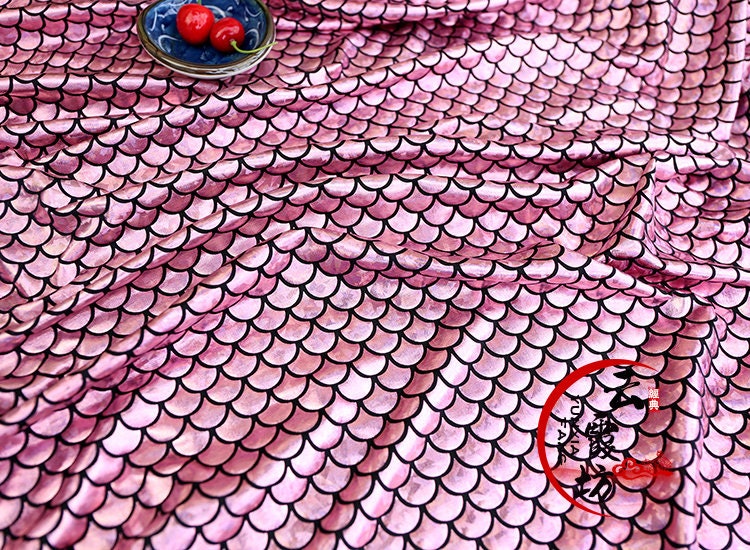 Iridescent Mermaid Scale Spandex Fabric: 4-Way Stretch, 60" Wide