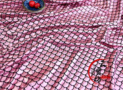 Iridescent Mermaid Scale Spandex Fabric: 4-Way Stretch, 60" Wide