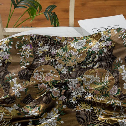 Nishijin Weave Fabric: Japanese Floral Silk Rayon Blend (59"W)