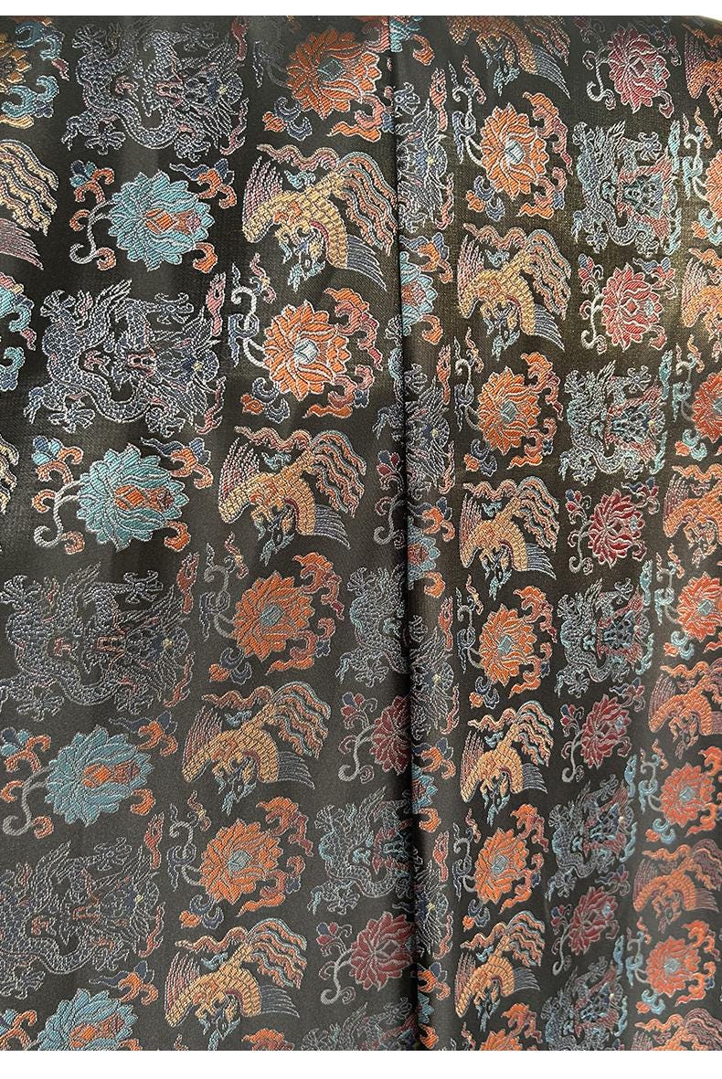 Dragon and Phoenix Brocade Fabric: 58"W Cheongsam Quilting Material