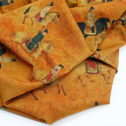 Chinese Painting Silk Satin Fabric: Gambiered Canton Gauze (59"W)