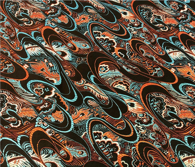 Phoenix Tail Silk Brocade Fabric: 29.5"W Upholstery & Sewing