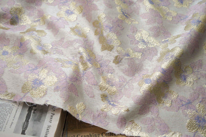 Gold Thread Jacquard Fabric: Retro Upholstery, Costume, & Decor