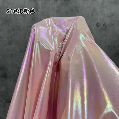 Metallic Silver Pleated Waterproof Fabric: Holographic Padded Jacket Material