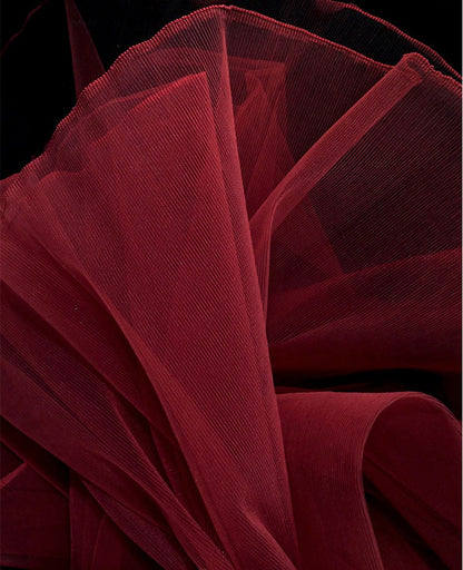 Pleated Organza Fabric: Stiff Texture Designer Material, 62" Wide
