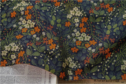 Floral Jacquard Woven Fabric: Country Style Upholstery, 57"W