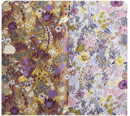Tissu jacquard à motifs floraux : rayonne polyester gaufrée réversible, 150 cm de large
