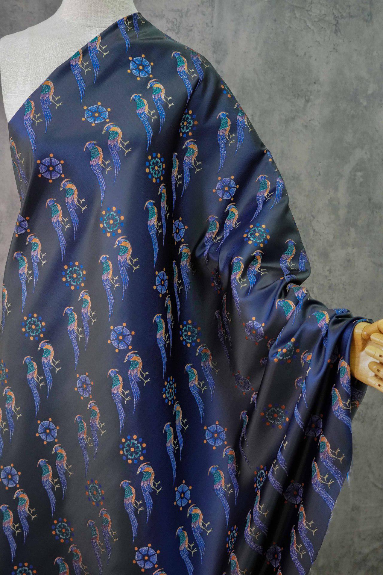 Queen Zhai Bird Brocade Fabric: 57"W Chinese Damask