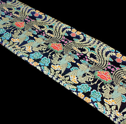 Gold Phoenix Brocade Fabric: Chinese Wedding Cheongsam Silk (58"W)
