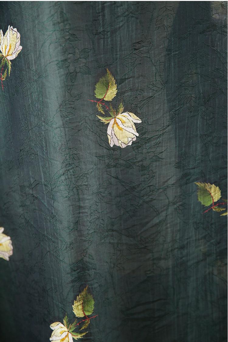 Tissu Tencel Ramie : Tissu à coudre imprimé roses, largeur 150 cm