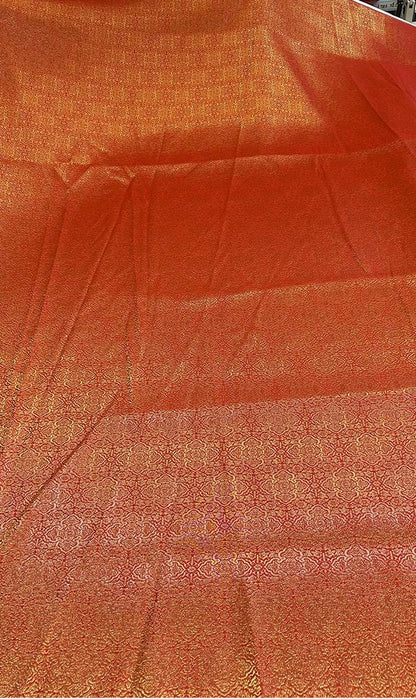 Tissu Baoxiang rouge et or : Tissu métallisé pour robe de mariée (59"W)