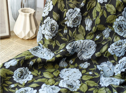 Dahlia Floral Jacquard Fabric: 3D Wrinkle Texture, 56" Wide
