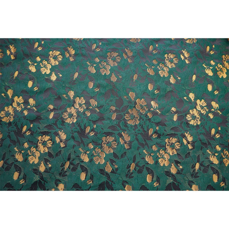 Victorian Floral Upholstery Fabric: 3D Rayon Polyester, 61" Wide