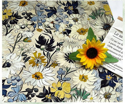 Luxury New Chinese Style Floral Cotton Brocade Fabric ��� Digital Print Oriental Textile - By The Met"Wide