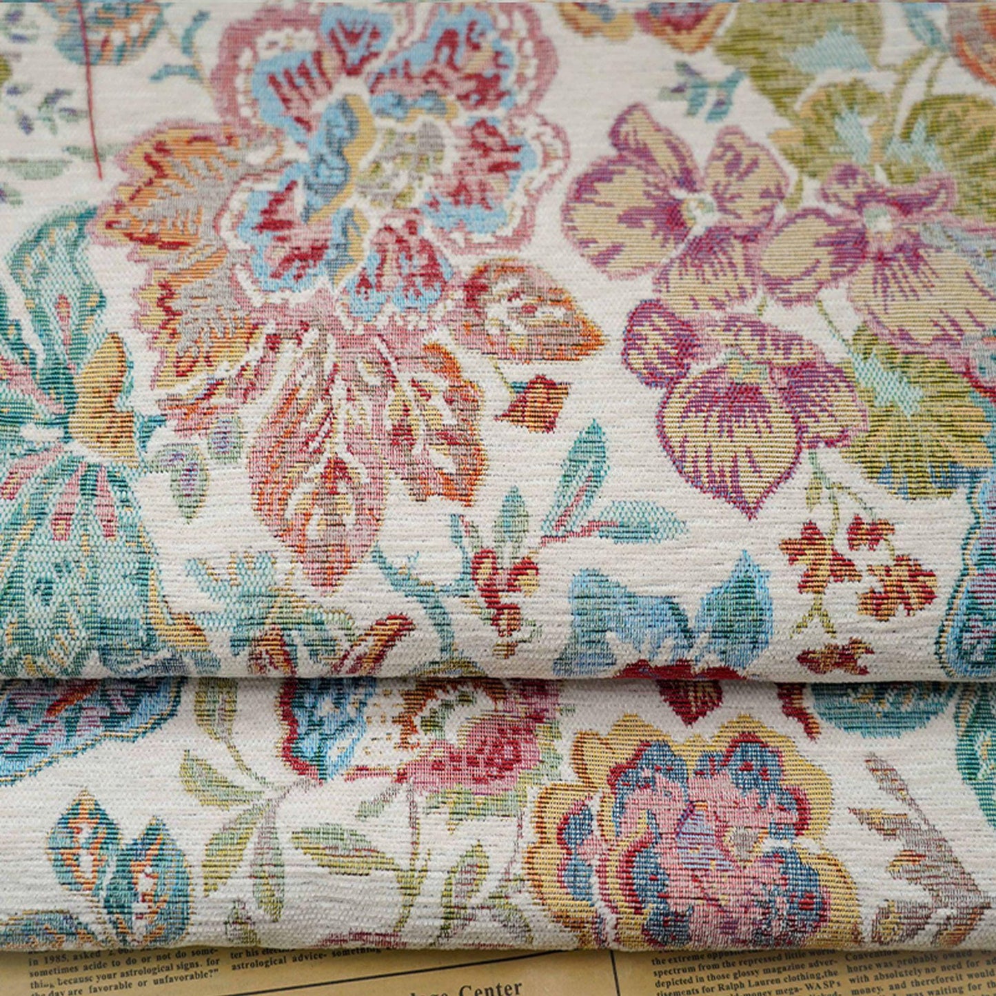 Floral Jacquard Fabric: Oil Painting Style, Upholstery Sewing Material - 59"W