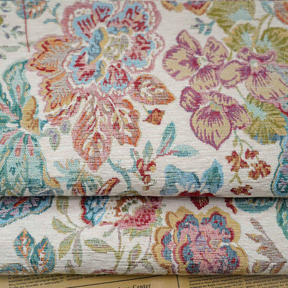Floral Jacquard Fabric: Oil Painting Style, Upholstery Sewing Material - 59"W