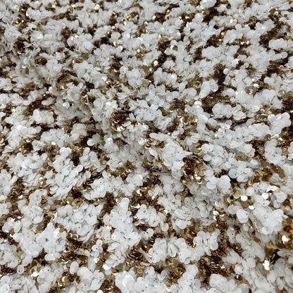 Gold Sequin Lace Fabric | Cream Embroidered Tulle, Bridal Dress, 51" W
