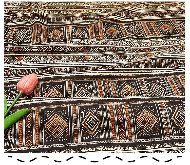 Ethnic Striped Cotton Fabric: Sewing Material (56" Wide)