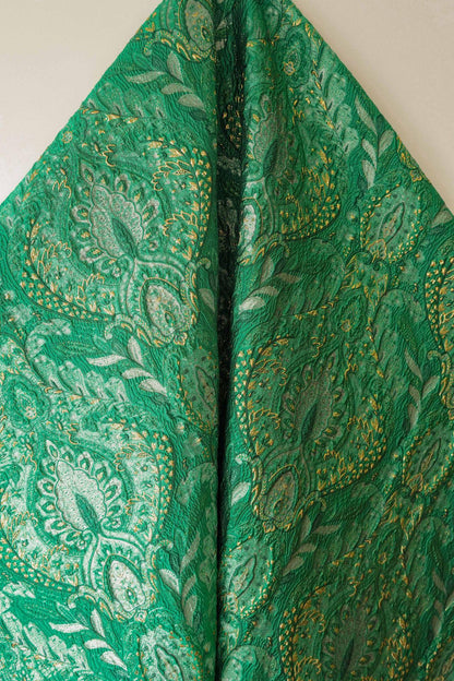 Embossed Jacquard Fabric: Fresh Green European Designer Upholstery, Quilting & Sewing