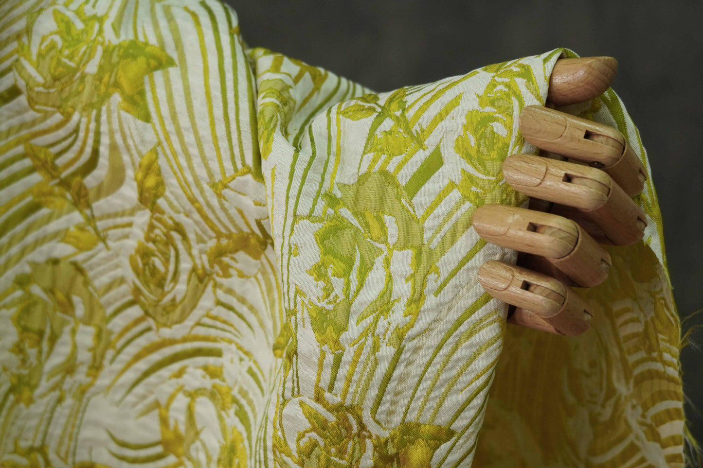 Floral Jacquard Fabric: 55"W Polyester Rayon Upholstery - By The Meter