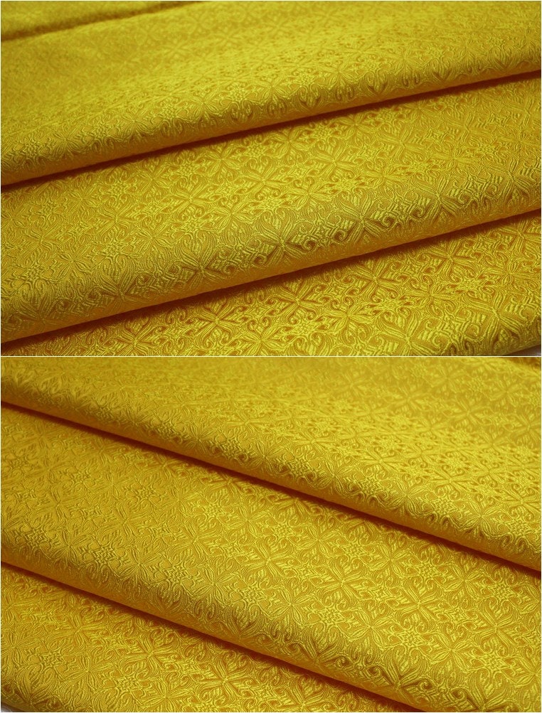 Floral Brocade Fabric: Chinese Style Silk Rayon Blend (29.5" Wide)