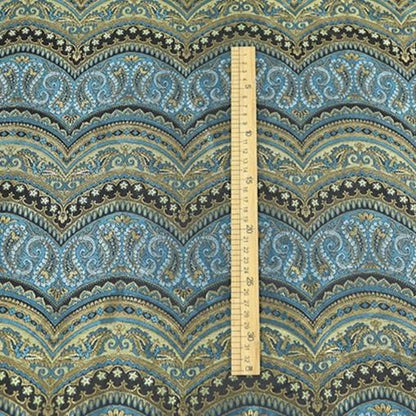 Damask Paisley Cheongsam Fabric: Golden Brown Upholstery Material