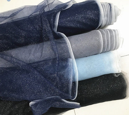 Glitter Galaxy Mesh Fabric, 5 Color Gradient, Wedding Veil, Costume Fabric, 59"W