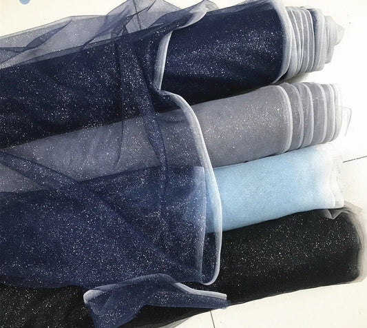 Tissu en maille pailletée galaxie, dégradé 5 couleurs, voile de mariée, tissu pour costume, 150 cm de large