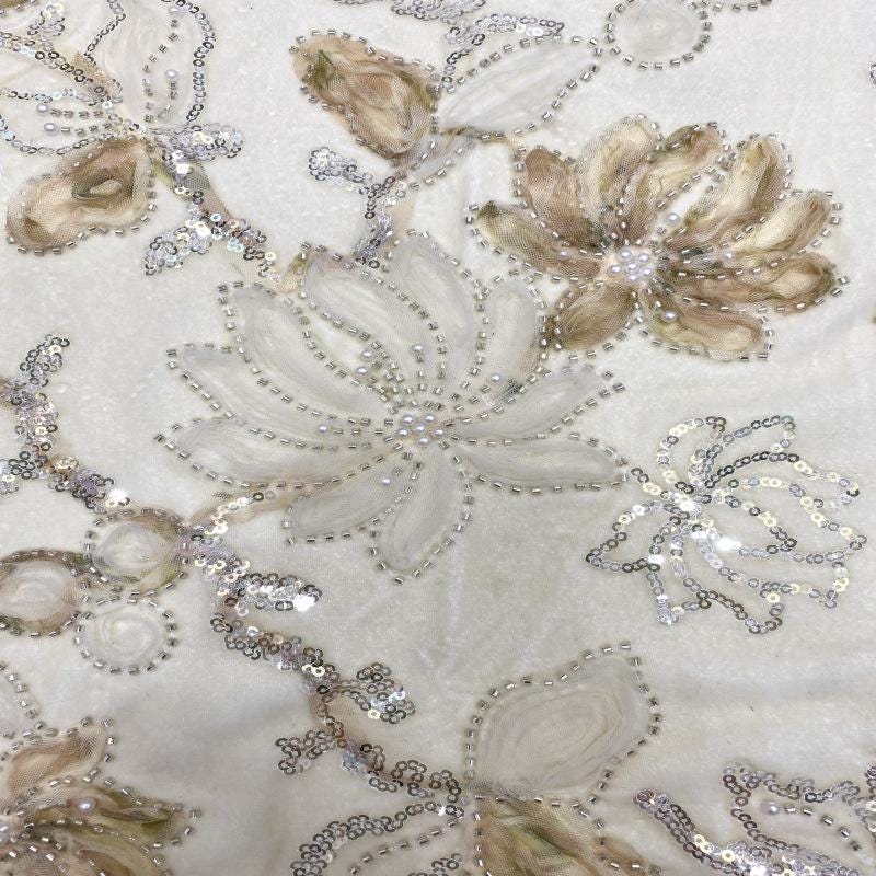 Velvet Lace Trimmed Blazer ��� Beaded Embroidery and Sequins Bridal