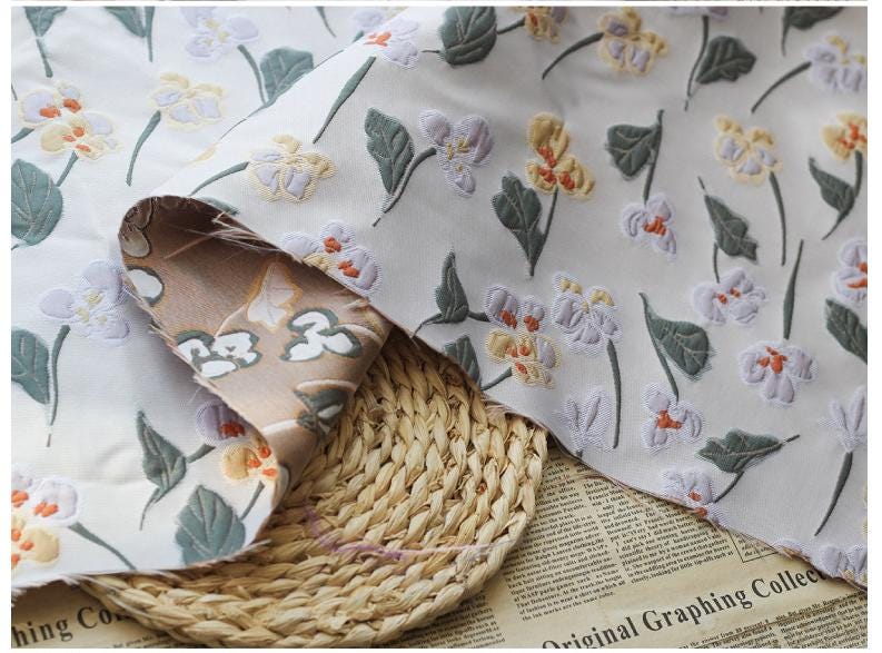 Embossed Floral Gold Brocade Fabric ��� Luxury Jacquard Material for Dresses, Costumes & Dec" Wide