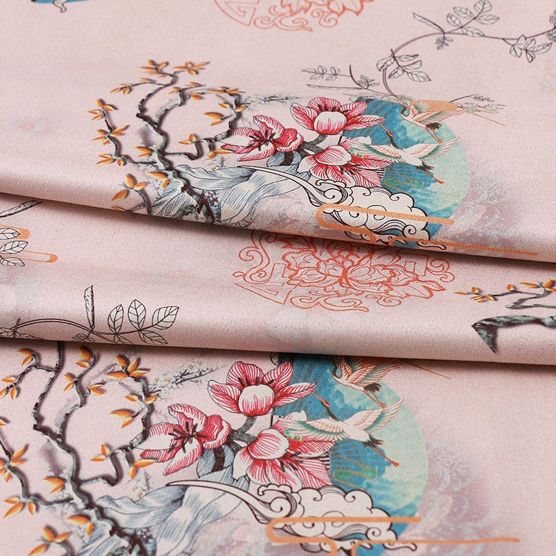 Floral Faux Suede Fabric: 59" Wide Polyester Upholstery