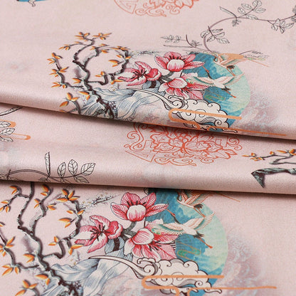 Floral Faux Suede Fabric: 59" Wide Polyester Upholstery