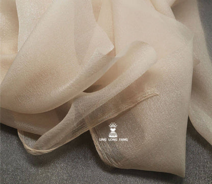 Pearlescent Organza Seersucker Fabric: 59" Wide Cotton-Polyester