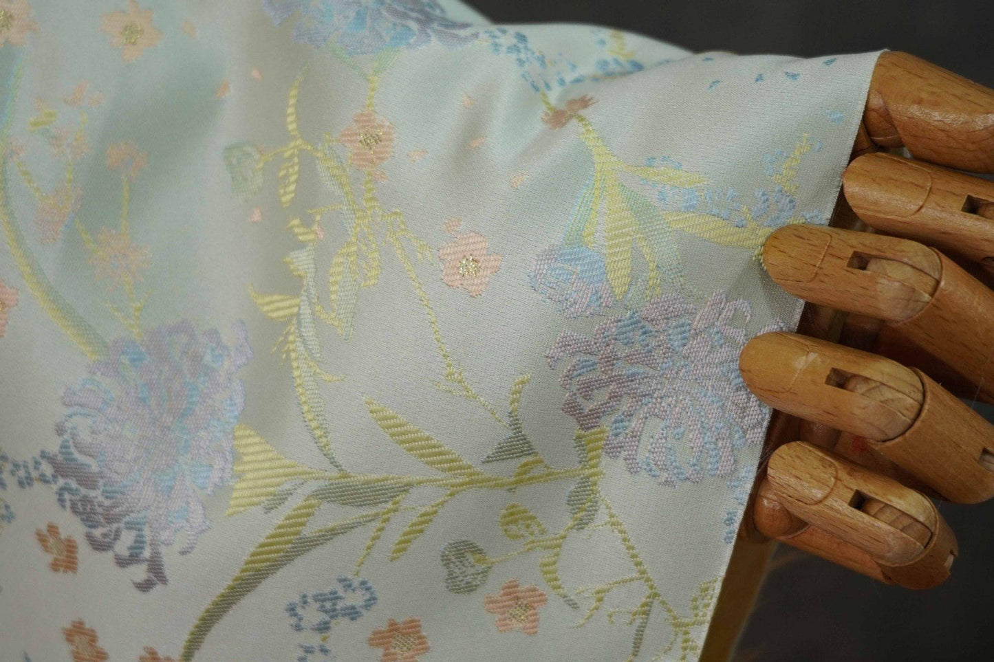 Silk Brocade Fabric: Mongolian Tibetan Style, 66"W - Costume, Decor
