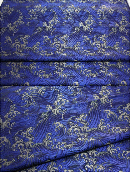Ocean Waves Silk Rayon Brocade Fabric - 29.5"/75cm