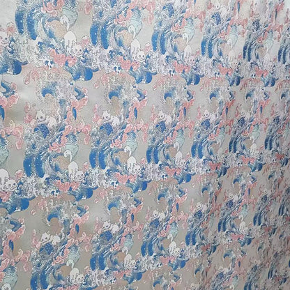 Tissu Jacquard Chat Navigateur – Motif tissé or métallisé, Couture & Maison