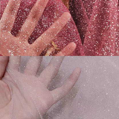 Glitter Voile Fabric: Silver-Sprayed Mesh, Romantic Wedding Veil, 59"W
