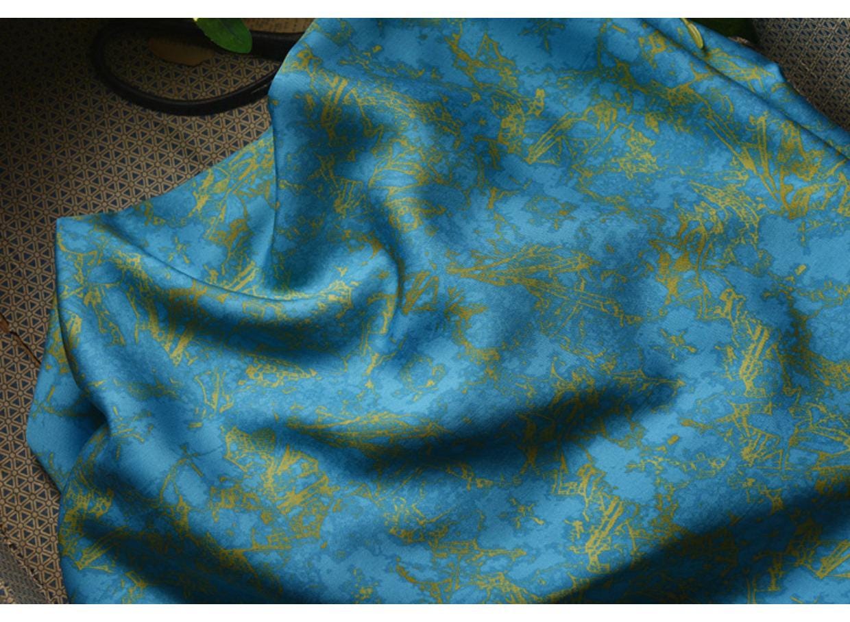 Azure Peacock Blue Cotton Sateen Fabric: 55" Wide, Drapery, Costume