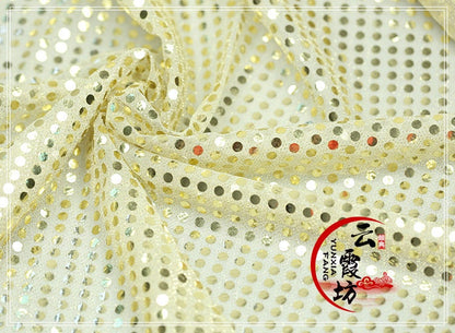 Tissu extensible en maille pailletée, 109 cm de large, pour costumes et couture de poupées, vendu au mètre.