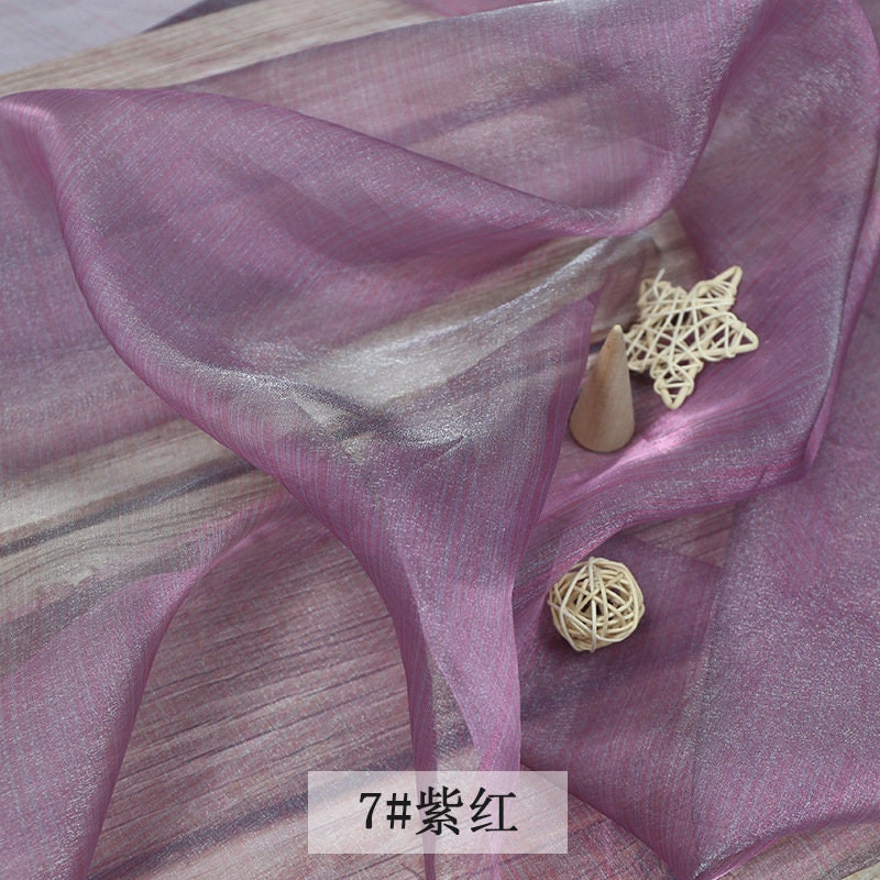 Striped Organza Fabric: 59" Ethnic Style Costume & Decor