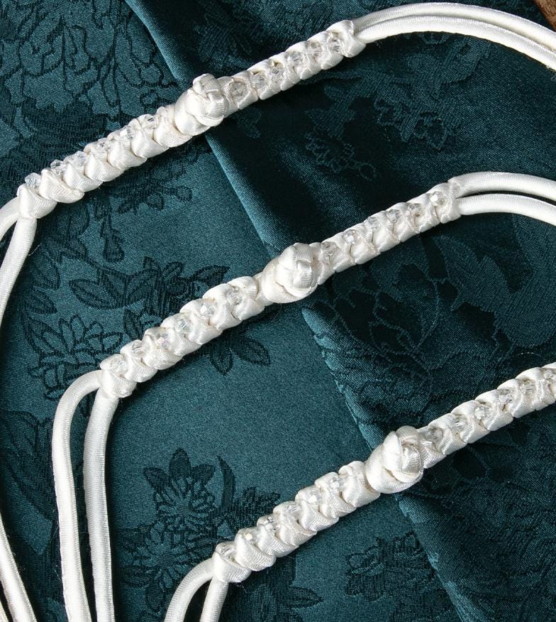 Boutons artisanaux à nœuds chinois : attaches en satin pour cheongsam