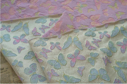 Butterfly Jacquard Fabric: 3D Texture Upholstery, Costume, Decor - 63" W